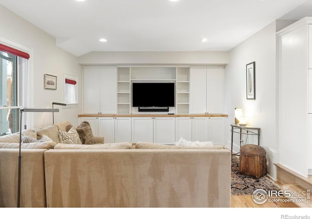 living room featuring light hardwood / wood-style flooring