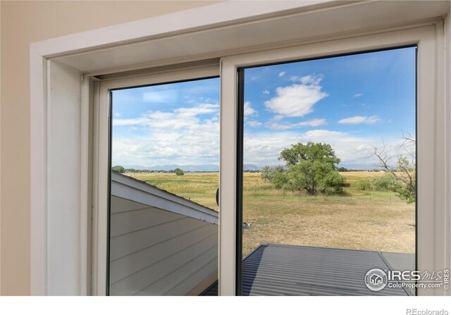 entryway with a rural view