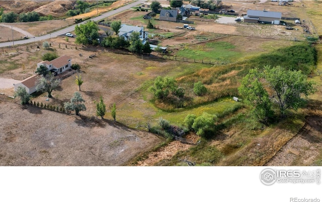 bird's eye view featuring a rural view