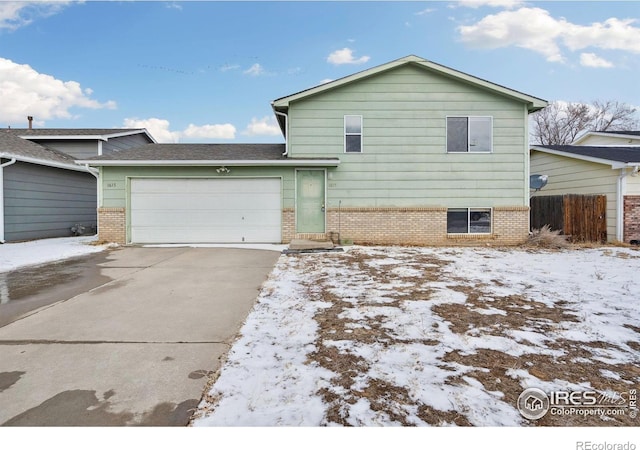 exterior space featuring a garage