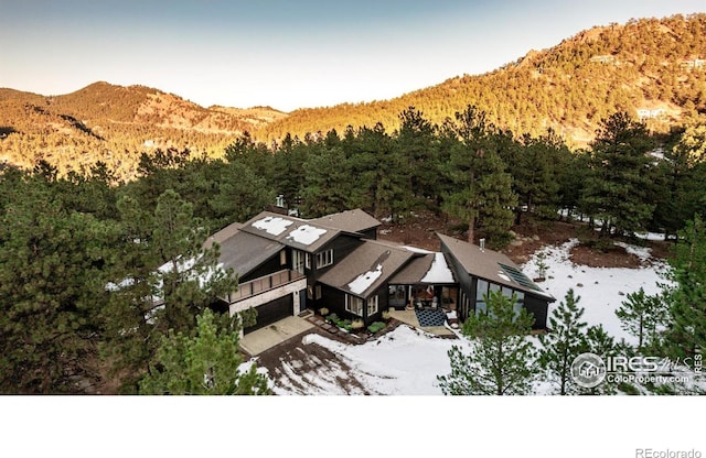 aerial view featuring a mountain view