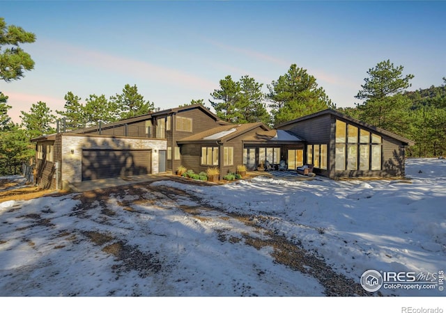 contemporary house featuring a garage