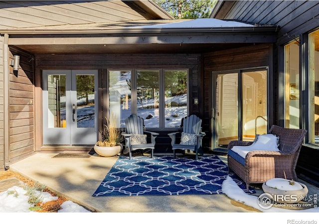 view of patio featuring french doors