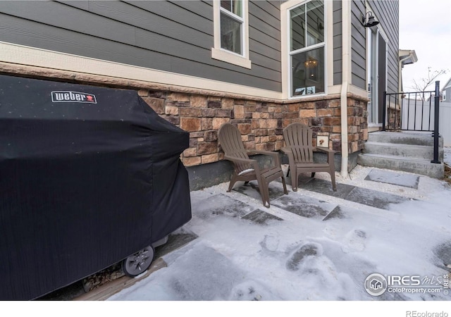 view of patio / terrace featuring a grill