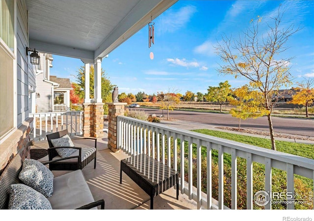 balcony with covered porch