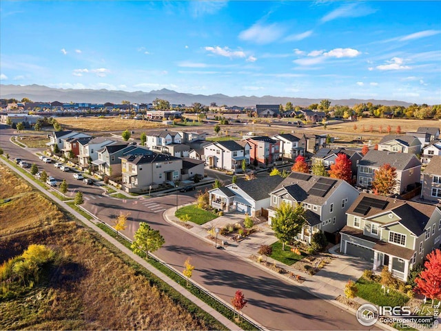 drone / aerial view with a mountain view