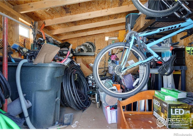 view of storage area