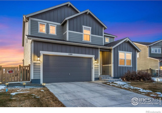 view of front of house featuring a garage