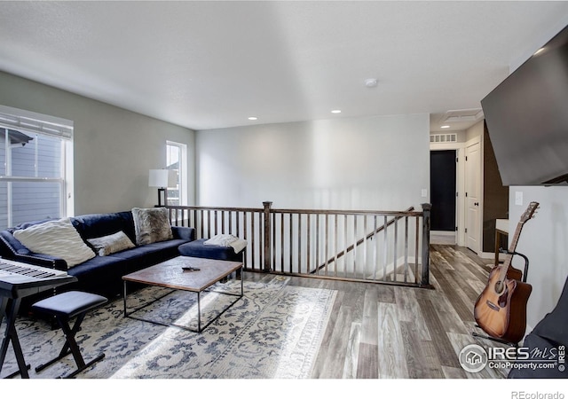 living room featuring hardwood / wood-style floors