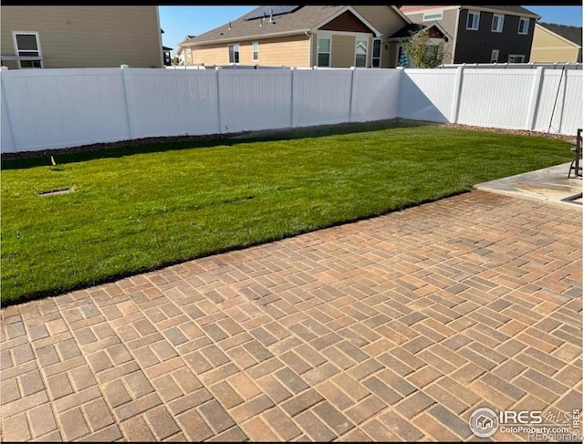 view of yard with a patio