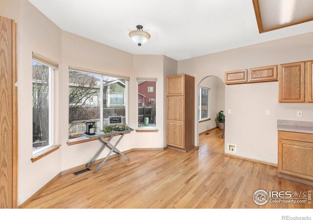 kitchen featuring light hardwood / wood-style floors