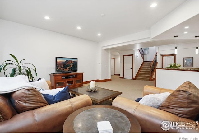 view of carpeted living room