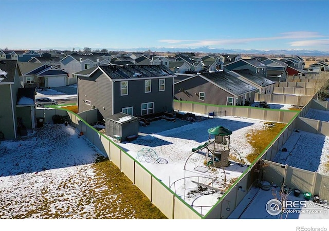 bird's eye view with a residential view