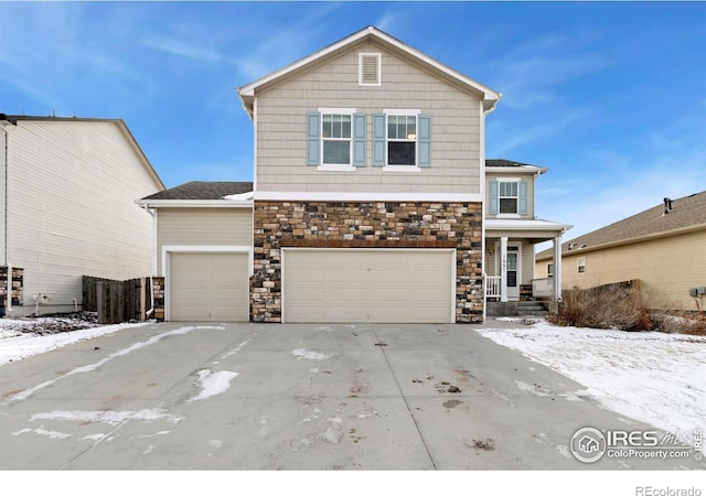 front of property featuring a garage