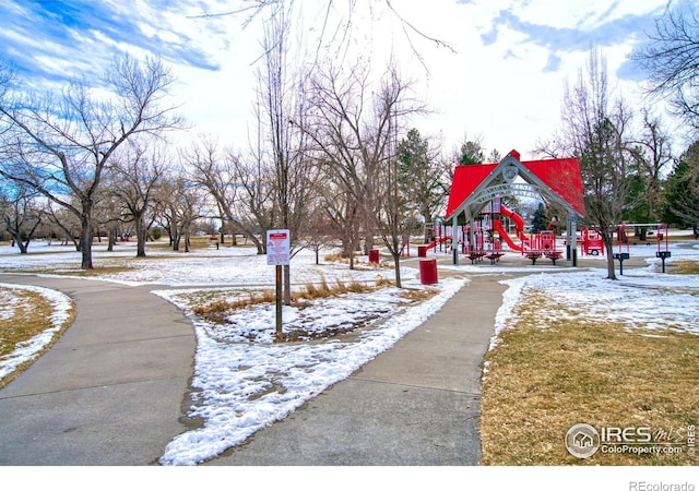 view of community with a playground