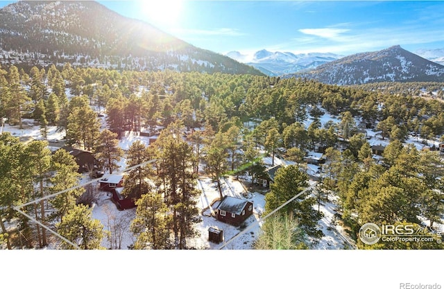 birds eye view of property with a mountain view