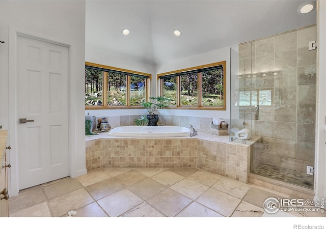 bathroom with independent shower and bath