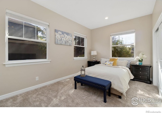 view of carpeted bedroom