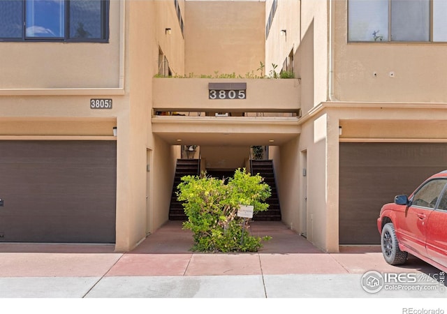 entrance to property with a garage