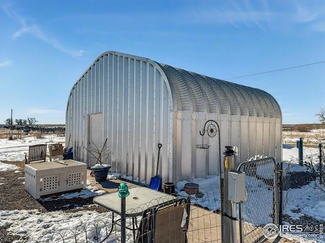 view of snow covered structure