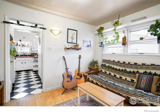 interior space featuring sink