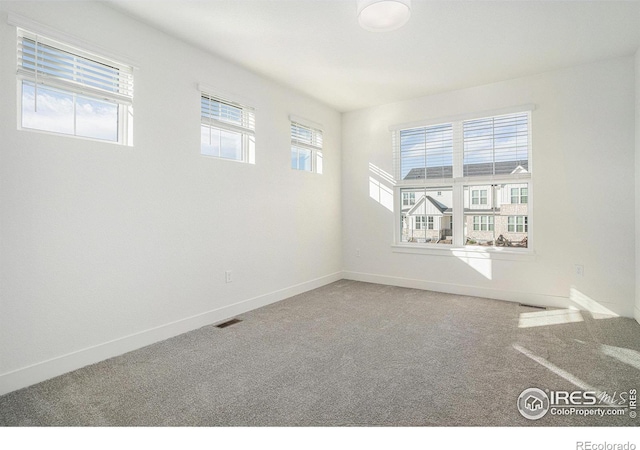 view of carpeted spare room