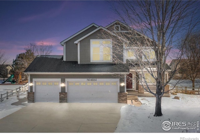 view of front of house featuring a garage