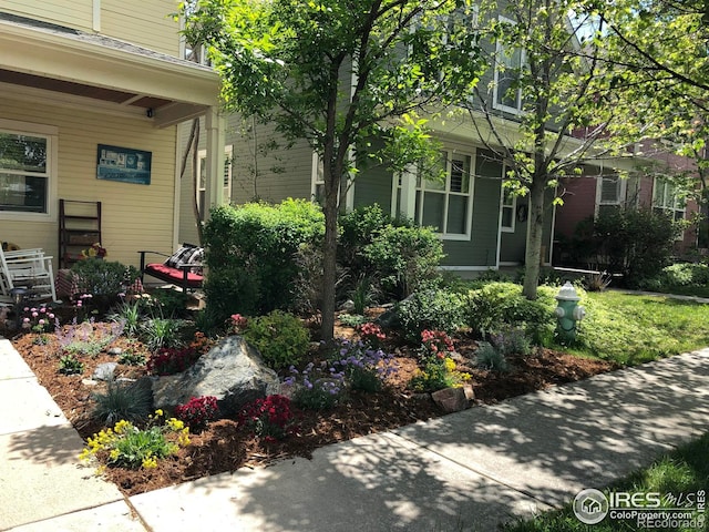 view of yard with covered porch