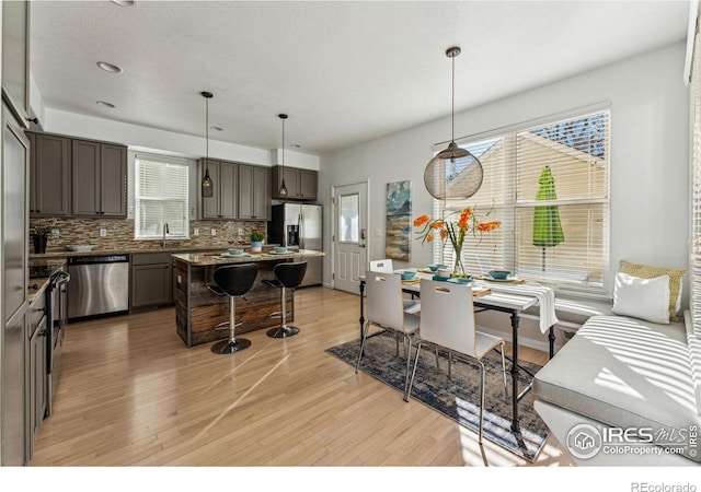 living room featuring light hardwood / wood-style floors and a healthy amount of sunlight