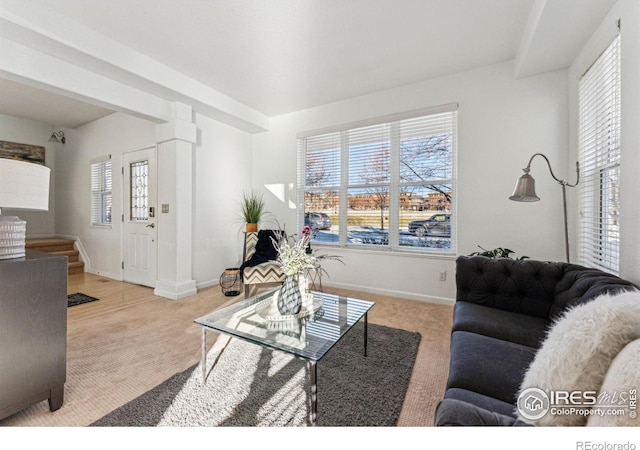 view of carpeted living room