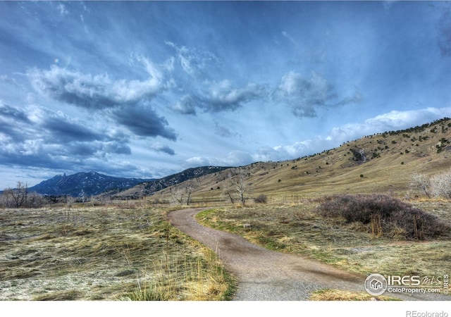 view of mountain feature featuring a rural view