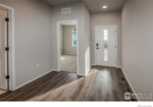 entrance foyer featuring hardwood / wood-style flooring