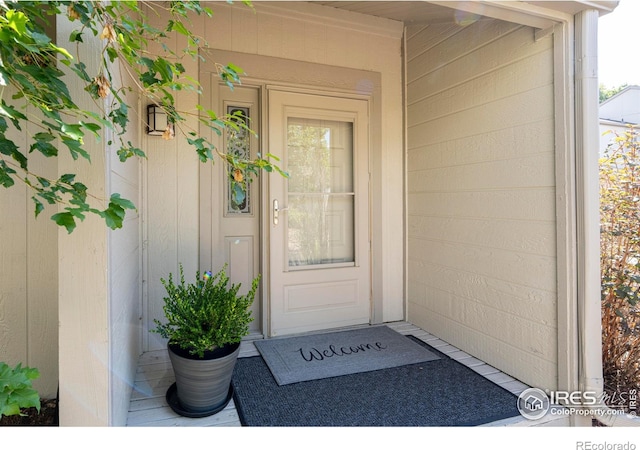 view of doorway to property