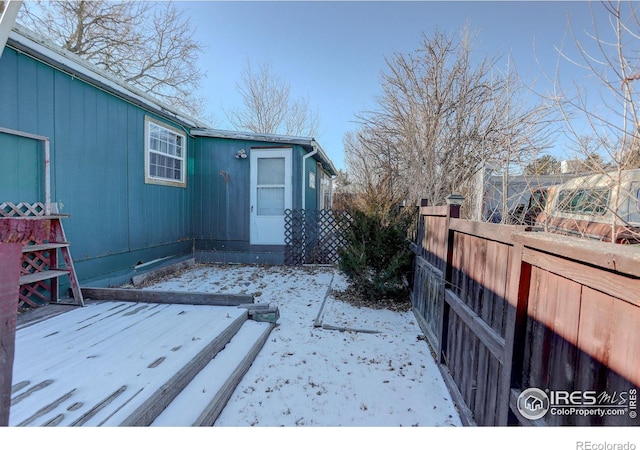 view of snowy yard