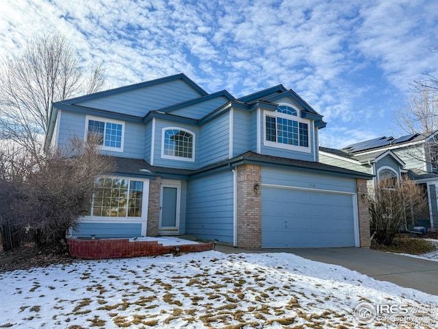 view of property featuring a garage