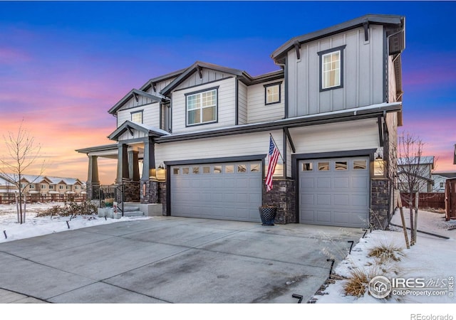 view of front of house featuring a garage