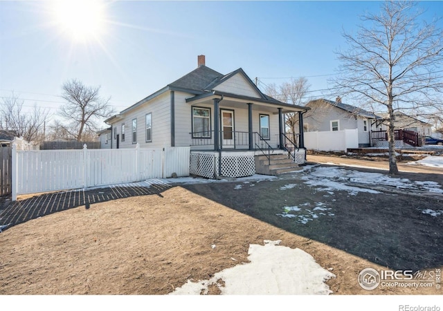 bungalow featuring covered porch