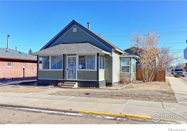 view of bungalow-style home