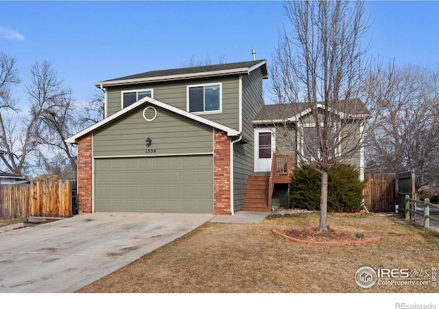 view of front property with a garage