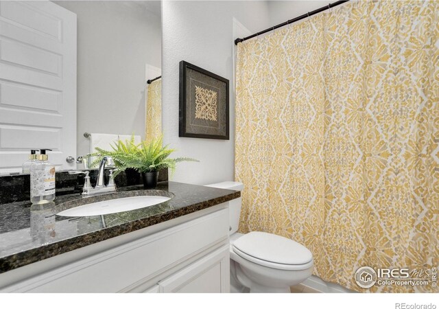 bathroom with toilet and vanity