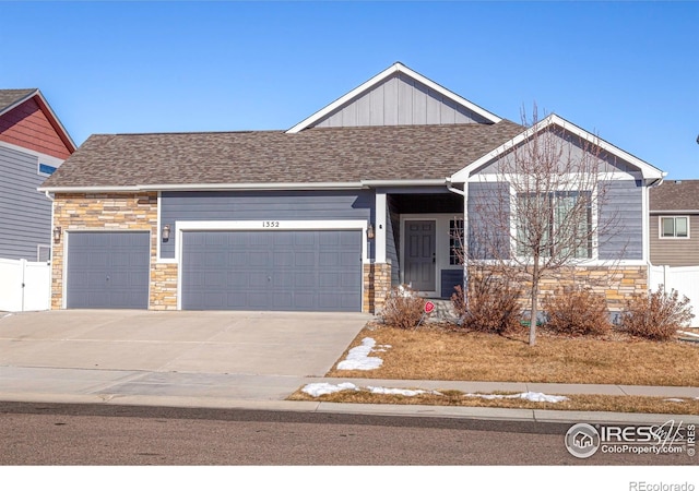 craftsman-style house with a garage