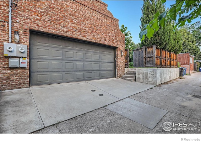 view of garage