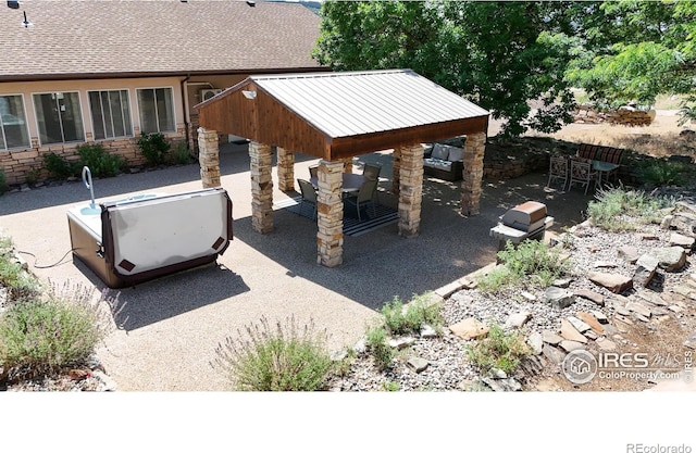 view of patio with a gazebo