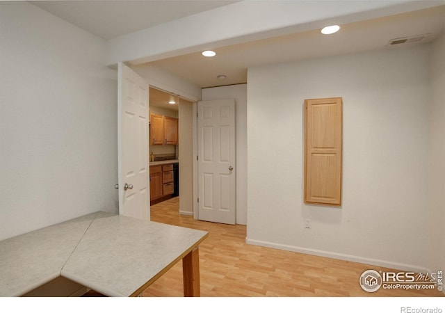 kitchen featuring light hardwood / wood-style floors