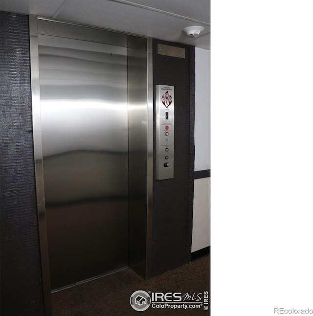 interior details with elevator