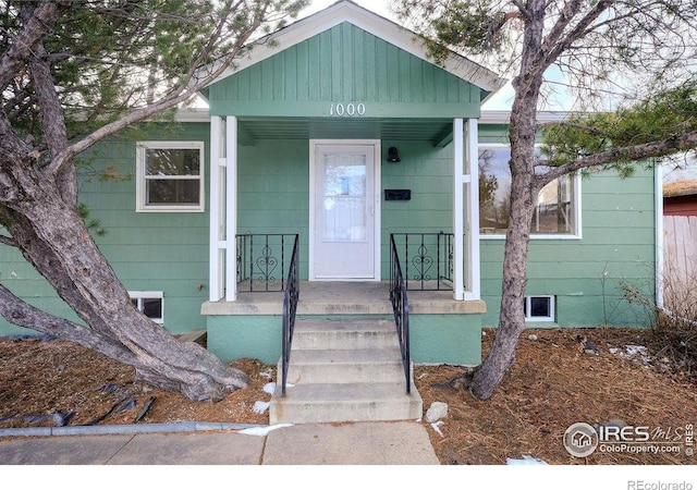 view of front of home with a porch