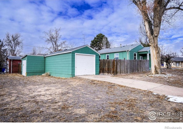 view of garage