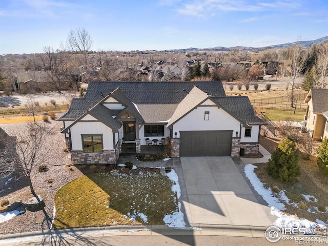 view of front of home with a garage