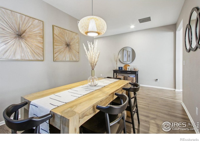 dining room featuring hardwood / wood-style floors