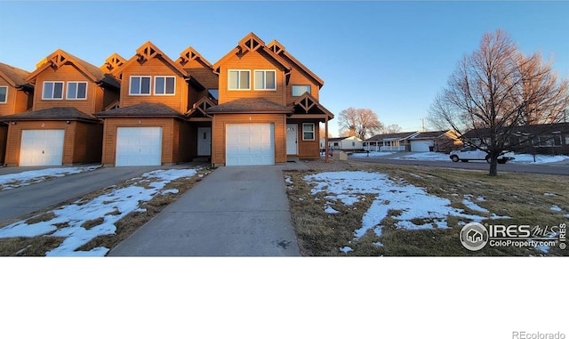 view of front of house with a garage